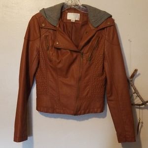 Target faux leather jacket with hood